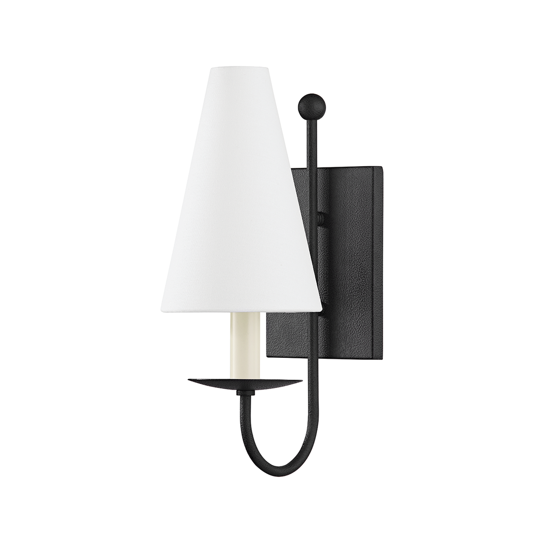 Steel Curve Arm with Fabric Shade Wall Sconce