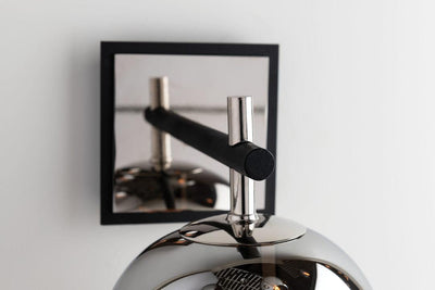 Carbide Black and Polished Nickel Frame with Smoke Glass Shade Wall Sconce - LV LIGHTING