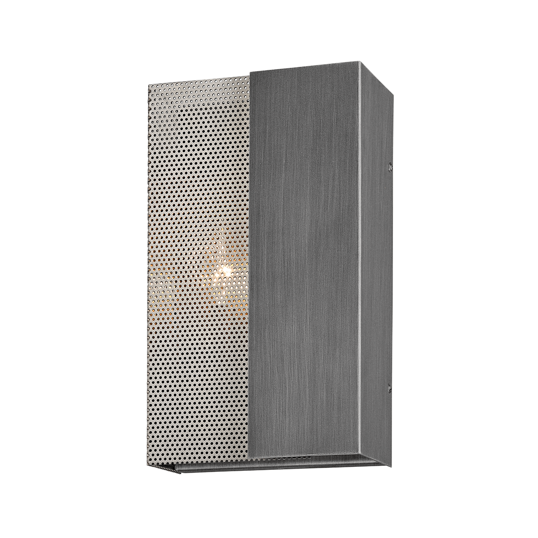 Graphite and Satin Nickel Mesh and Metal Shade Wall Sconce - LV LIGHTING