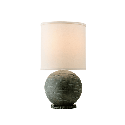 Limestone Round Base with Fabric Shade Table Lamp - LV LIGHTING
