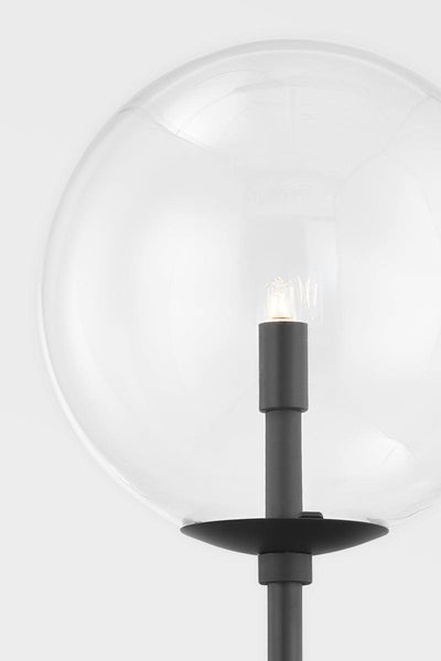 Soft Black with Clear Glass Globe Wall Sconce - LV LIGHTING