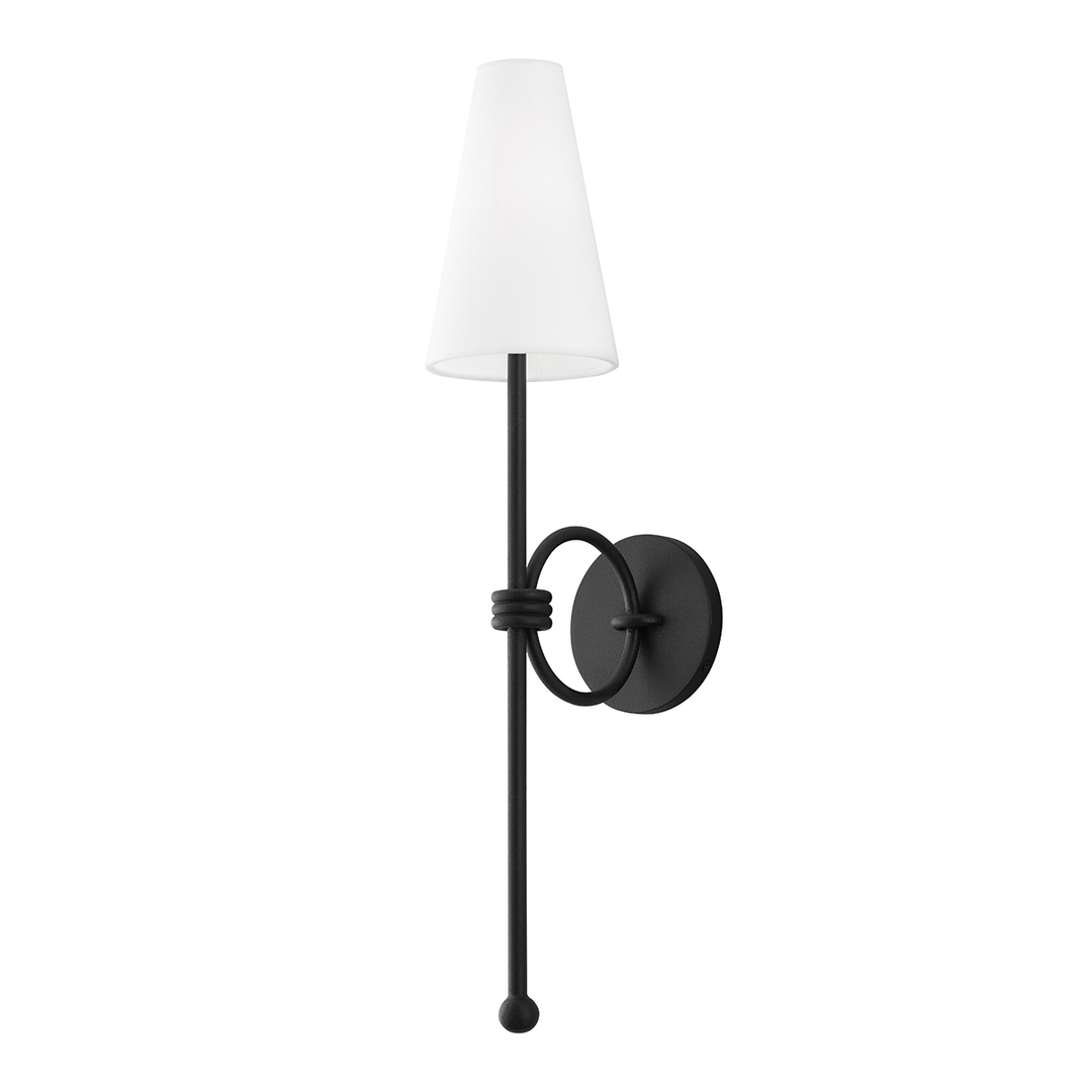 Steel Ring and Rod with Fabric Shade Wall Sconce