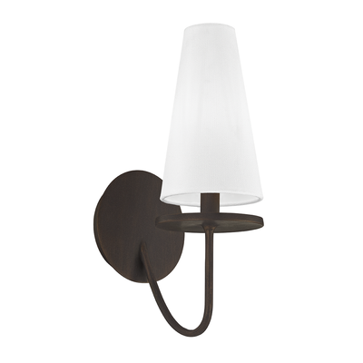 Steel Curve Arm with Fabric Shade Wall Sconce