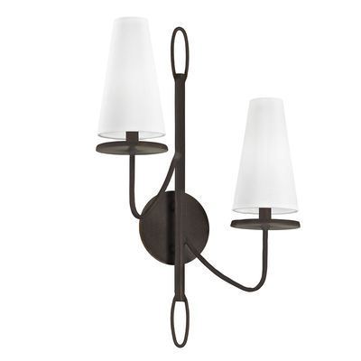 Steel Curve Arm with Fabric Shade Wall Sconce