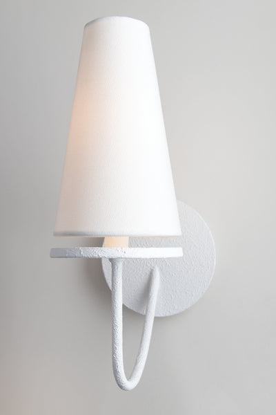 Steel Curve Arm with Fabric Shade Wall Sconce