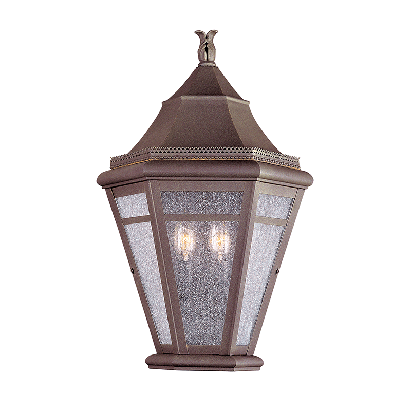 Natural Rust with Clear Seedy Glass Shade Wall Sconce - LV LIGHTING