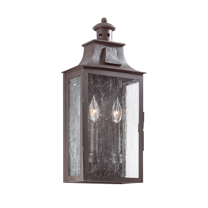 Old Bronze Frame with Clear Seedy Glass Shade Outdoor Wall Sconce - LV LIGHTING