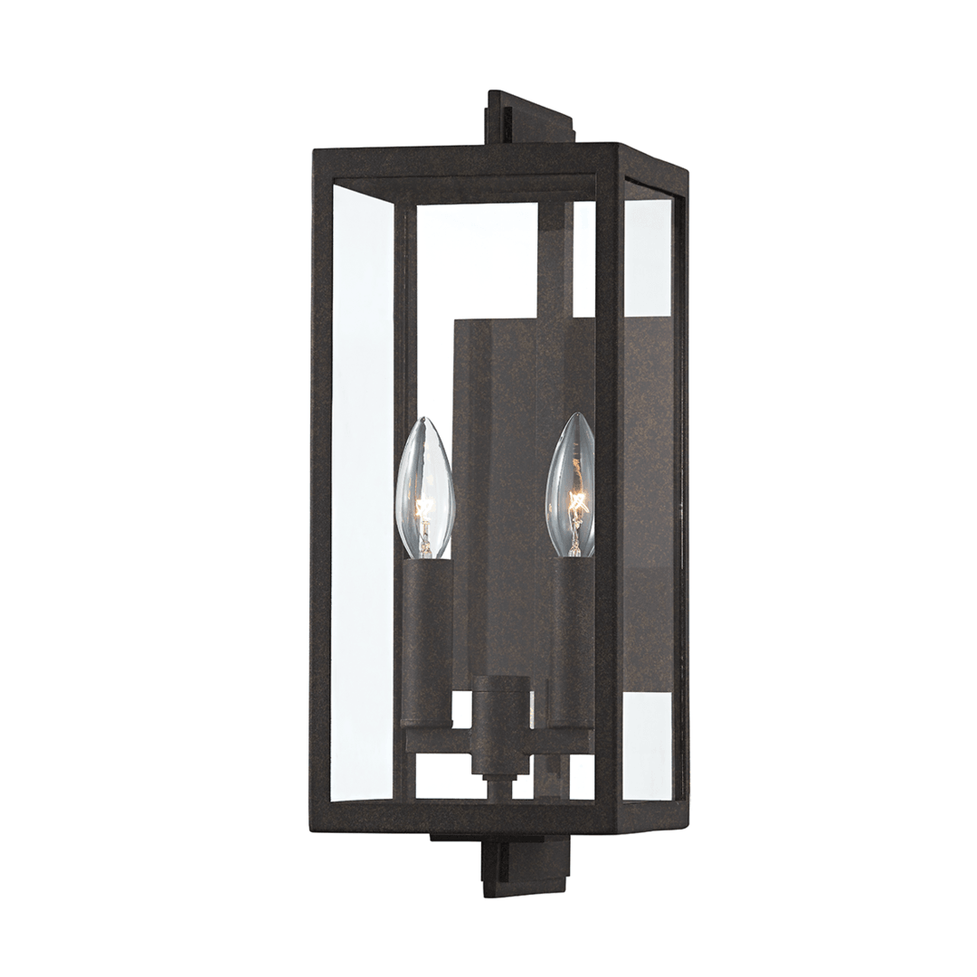 French Iron with Clear Glass Shade Wall Sconce - LV LIGHTING