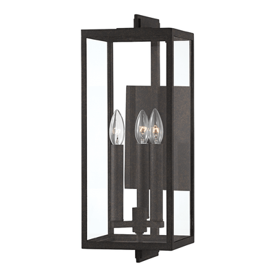 French Iron with Clear Glass Shade Wall Sconce - LV LIGHTING