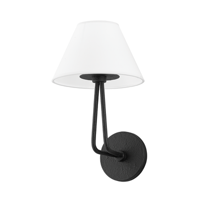 Steel Double Arm with Fabric Shade Wall Sconce