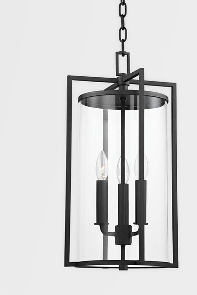 Steel with Clear Crylindrical Glass Sade Outdoor Pendant