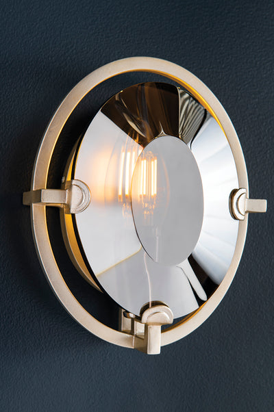 Steel Frame with Smoke Crystal Shade Round Wall Sconce