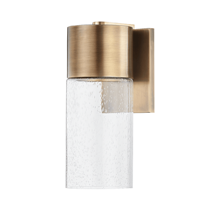 Panita Brass with Clear Cylindrical Seedy Glass Shade Wall Sconce - LV LIGHTING