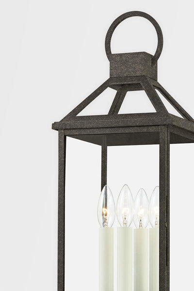 French Iron with Clear Glass Shade Outdoor Post Light - LV LIGHTING