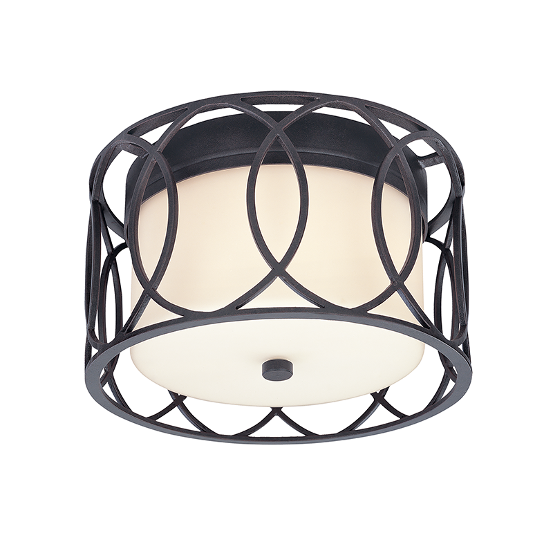 Steel Frame with Matte Opal Glass Shade Flush Mount