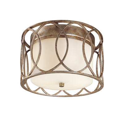 Steel Frame with Matte Opal Glass Shade Flush Mount