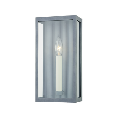 Textured Black Frame with Clear Glass Shade Outdoor Wall Sconce