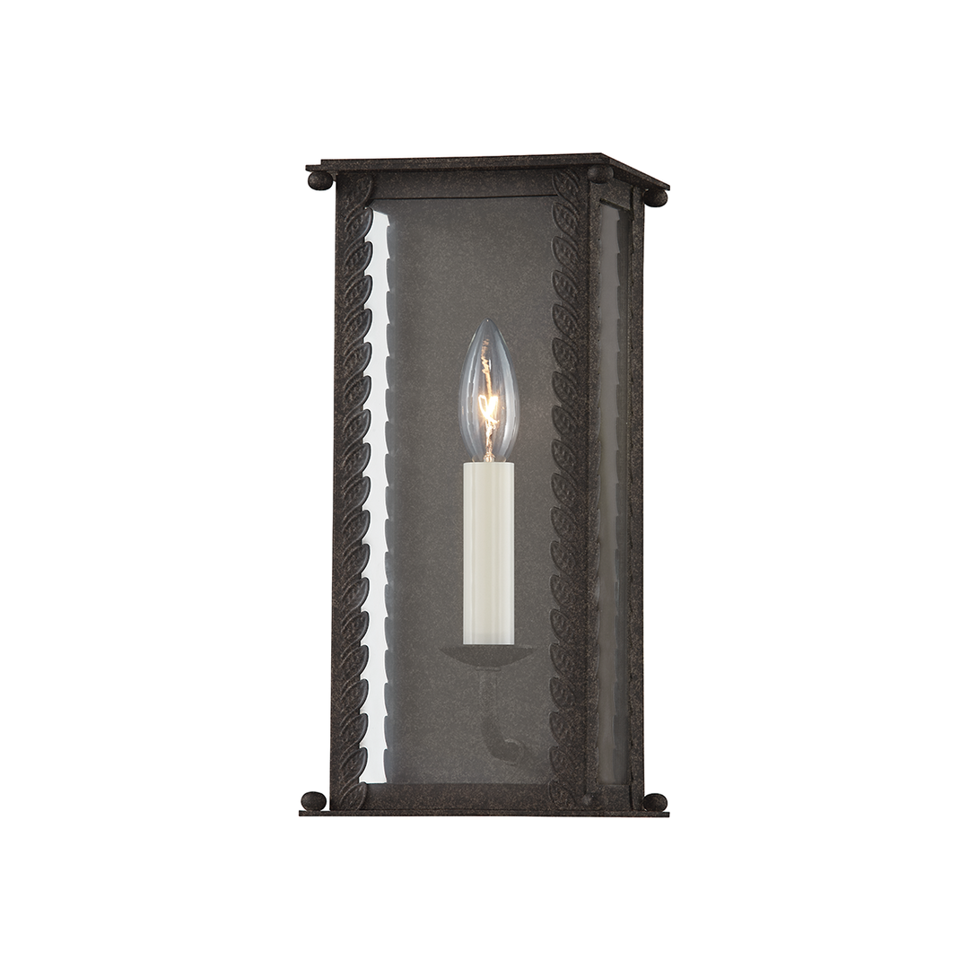 Steel Frame with Clear Glass Shade Outdoor Wall Sconce