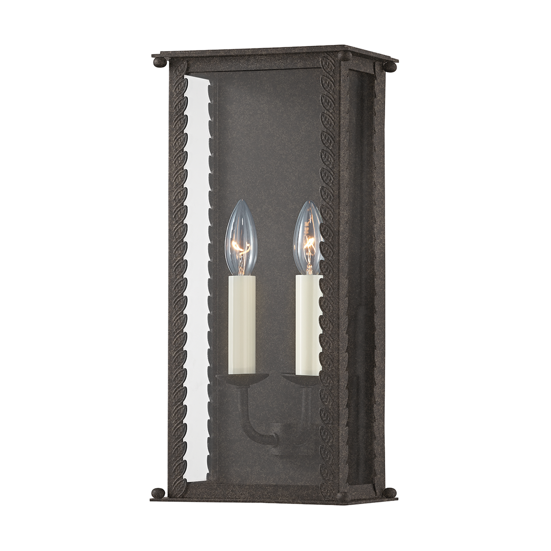 Steel Frame with Clear Glass Shade Outdoor Wall Sconce