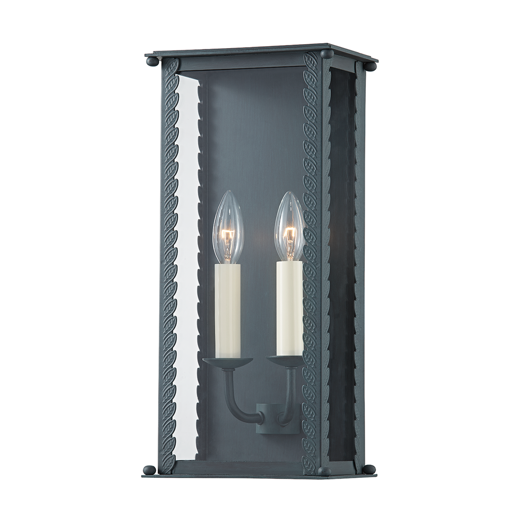 Steel Frame with Clear Glass Shade Outdoor Wall Sconce