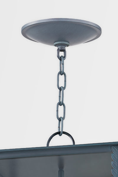 Steel Frame with Clear Glass Shade Outdoor Pendant