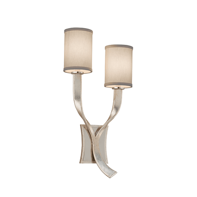 Modern Silver and Polish Stainless Steel with Fabric Shade Wall Sconce - LV LIGHTING