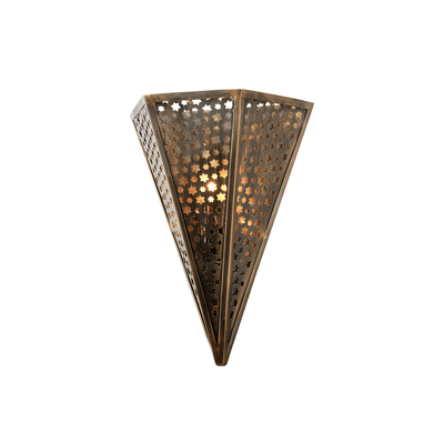 Old World Bronze with Star Mesh Shade Wall Sconce - LV LIGHTING