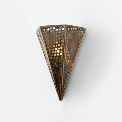 Old World Bronze with Star Mesh Shade Wall Sconce - LV LIGHTING