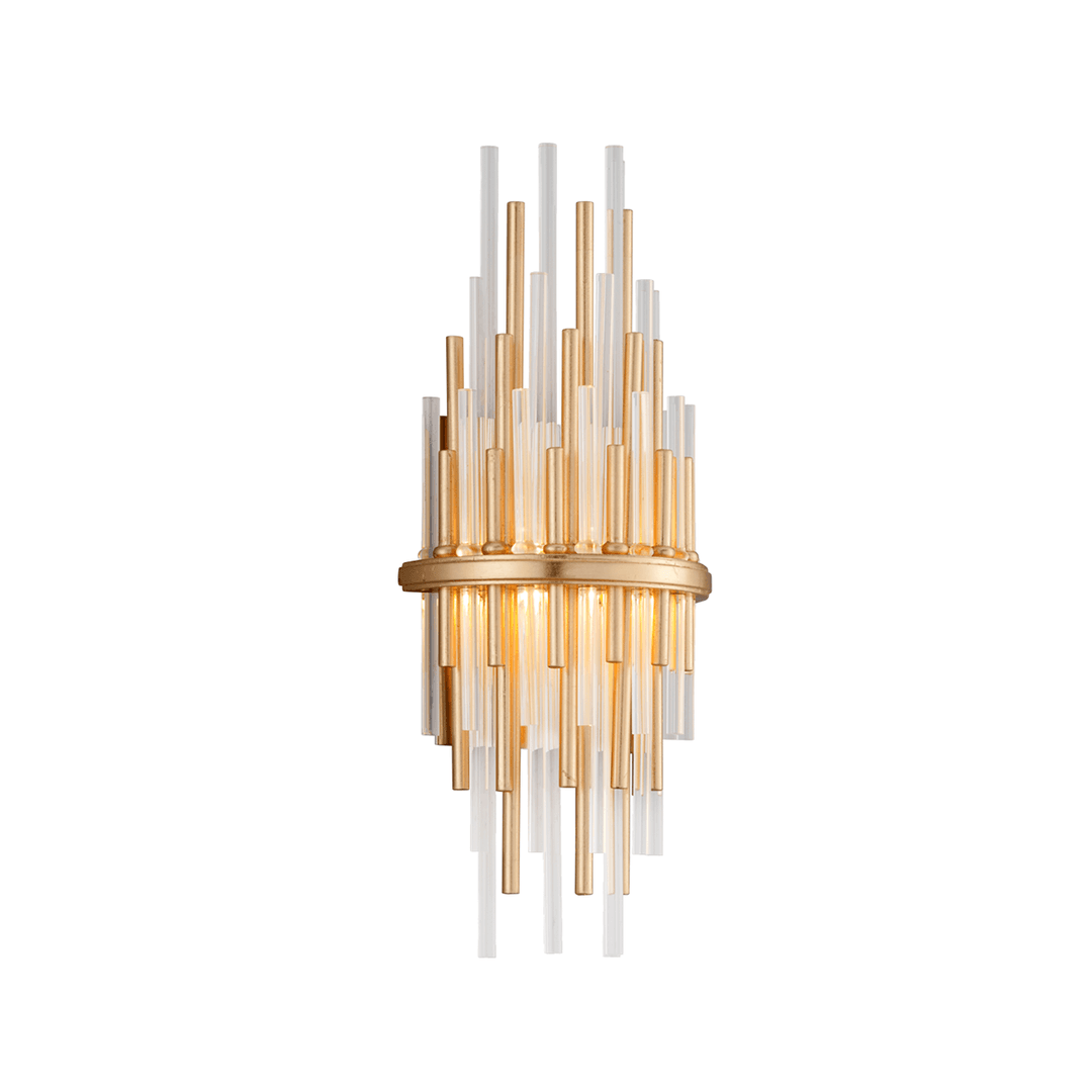 LED Gold Leaf and Clear Glass Rods Wall Sconce - LV LIGHTING