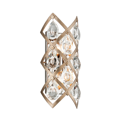 Vienna Bronze with Clear Crystal Drop Shade Wall Sconce