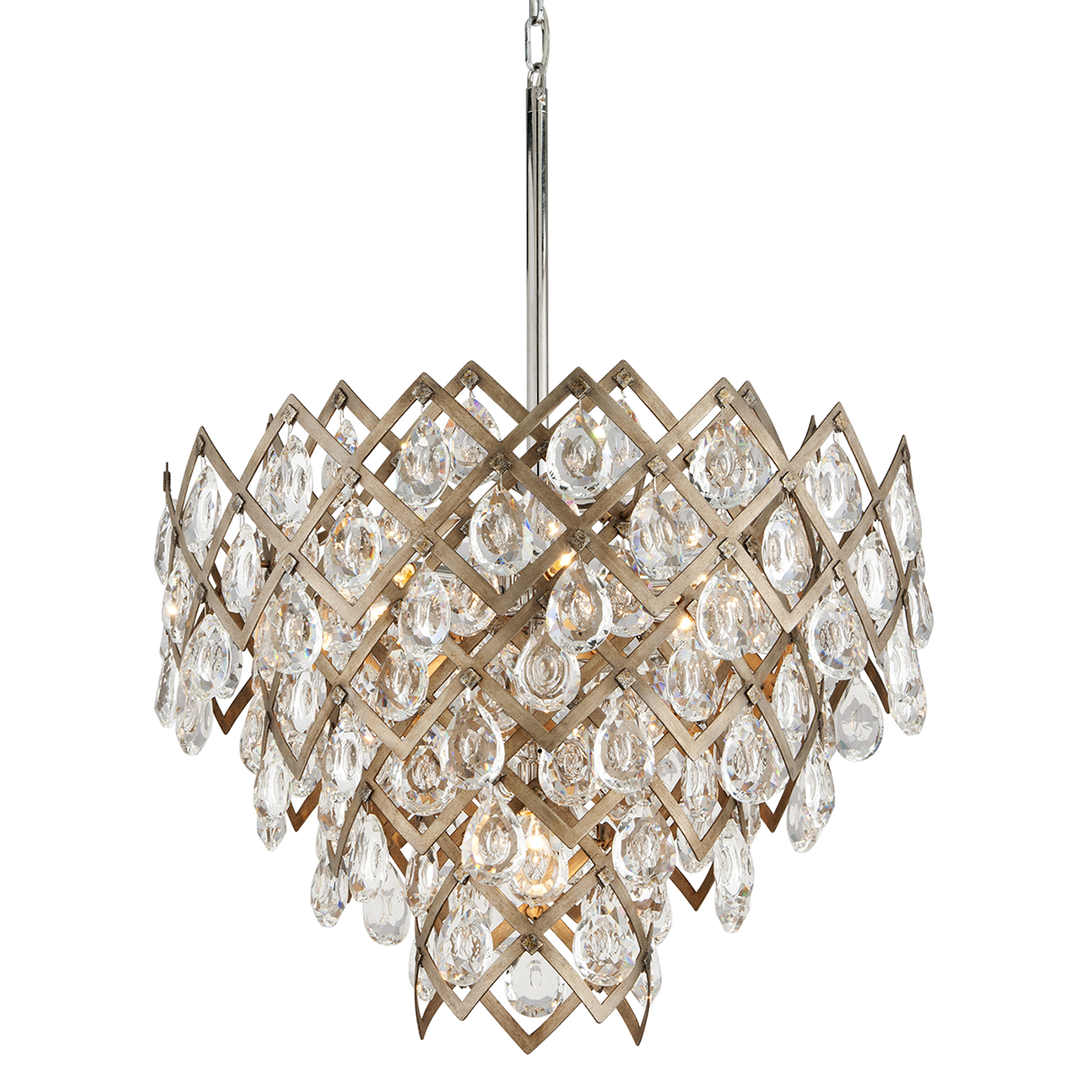 Vienna Bronze with Clear Crystal Drop Shade Pendant / Chandelier