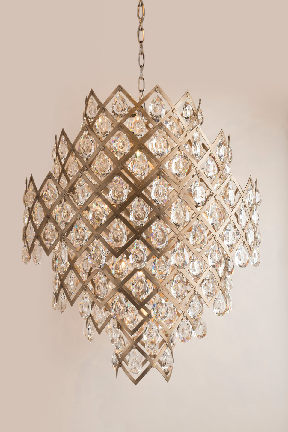 Vienna Bronze with Clear Crystal Drop Shade Pendant / Chandelier
