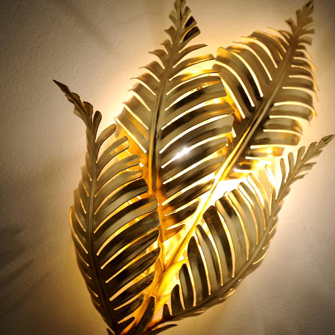 Gold Leaf Leafy Bohemian Shade Wall Sconce - LV LIGHTING