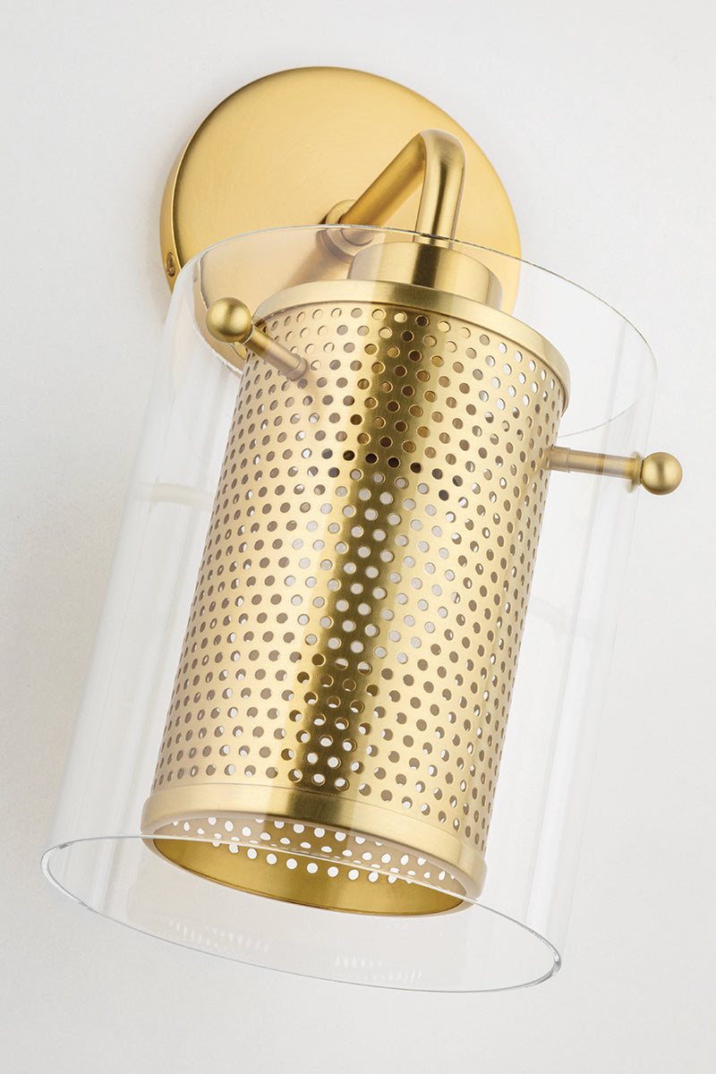 Steel Mesh with Clear Glass Shade Wall Sconce