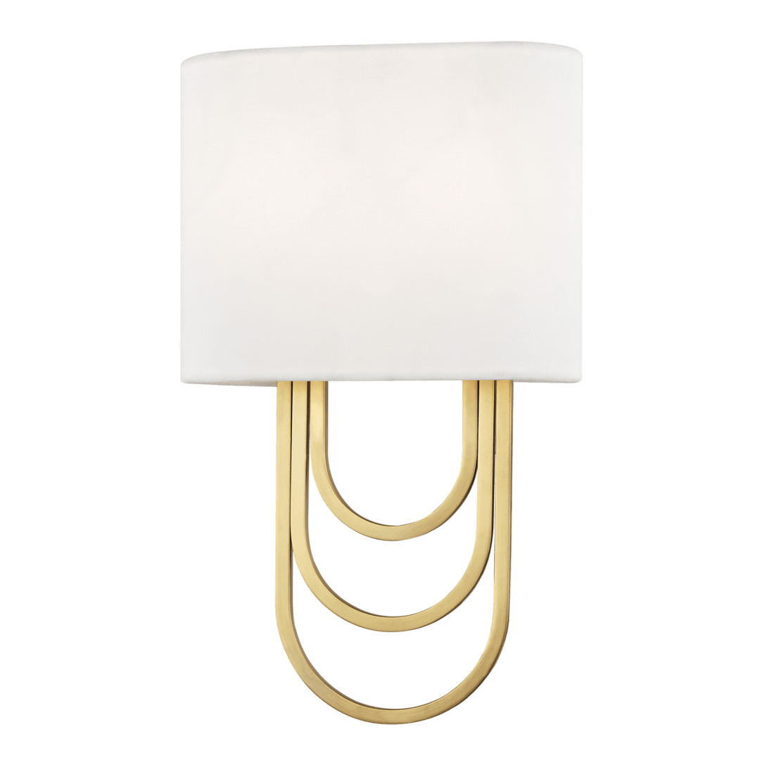 Steel Arch Frames with Off White Linen Shade Wall Sconce - LV LIGHTING