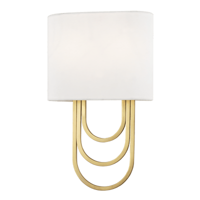 Steel Arch Frames with Off White Linen Shade Wall Sconce - LV LIGHTING