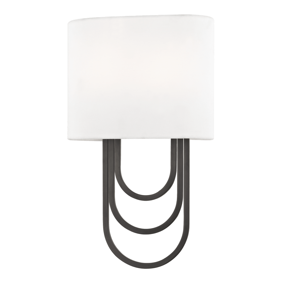 Steel Arch Frames with Off White Linen Shade Wall Sconce - LV LIGHTING