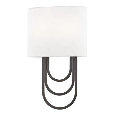 Steel Arch Frames with Off White Linen Shade Wall Sconce - LV LIGHTING