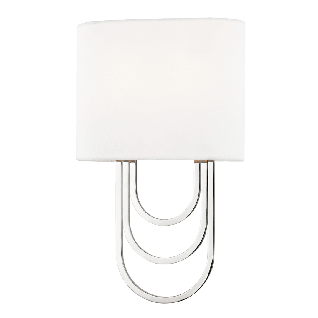 Steel Arch Frames with Off White Linen Shade Wall Sconce - LV LIGHTING