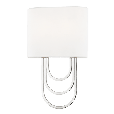 Steel Arch Frames with Off White Linen Shade Wall Sconce - LV LIGHTING