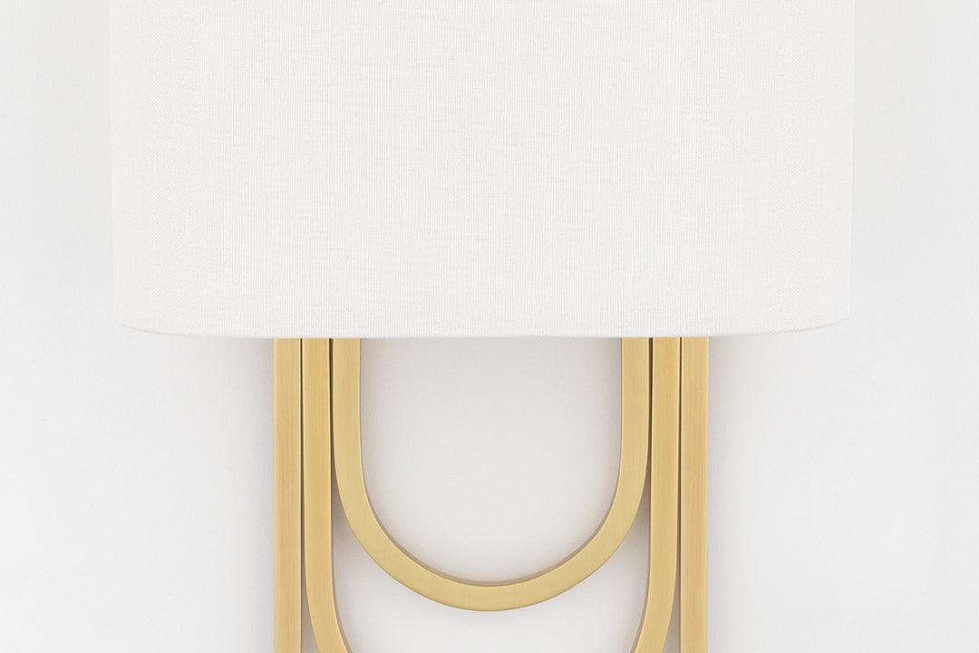 Steel Arch Frames with Off White Linen Shade Wall Sconce - LV LIGHTING