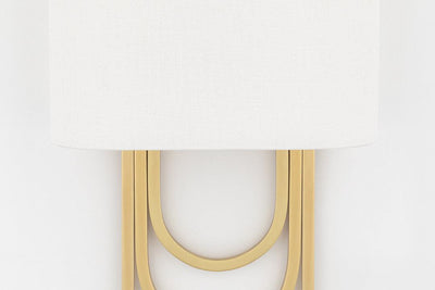 Steel Arch Frames with Off White Linen Shade Wall Sconce - LV LIGHTING