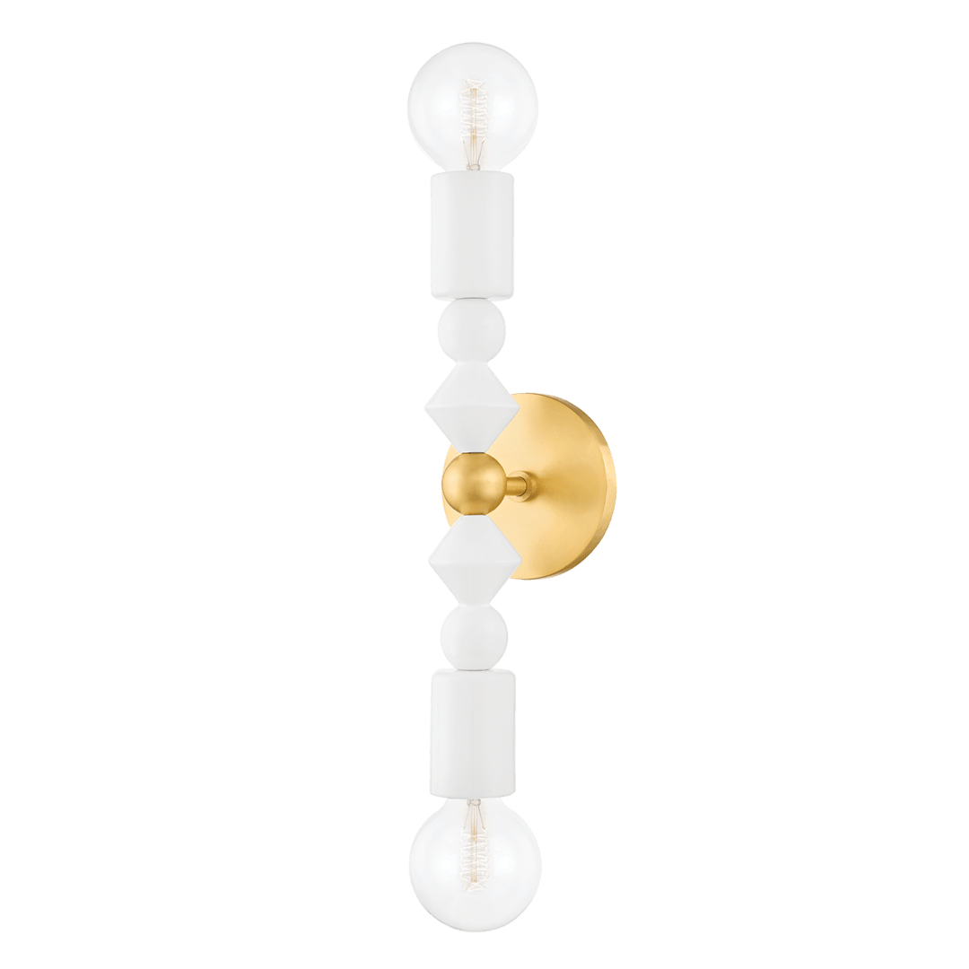 Aged Brass Arm with Glossy Ceramic Baubles Wall Sconce - LV LIGHTING