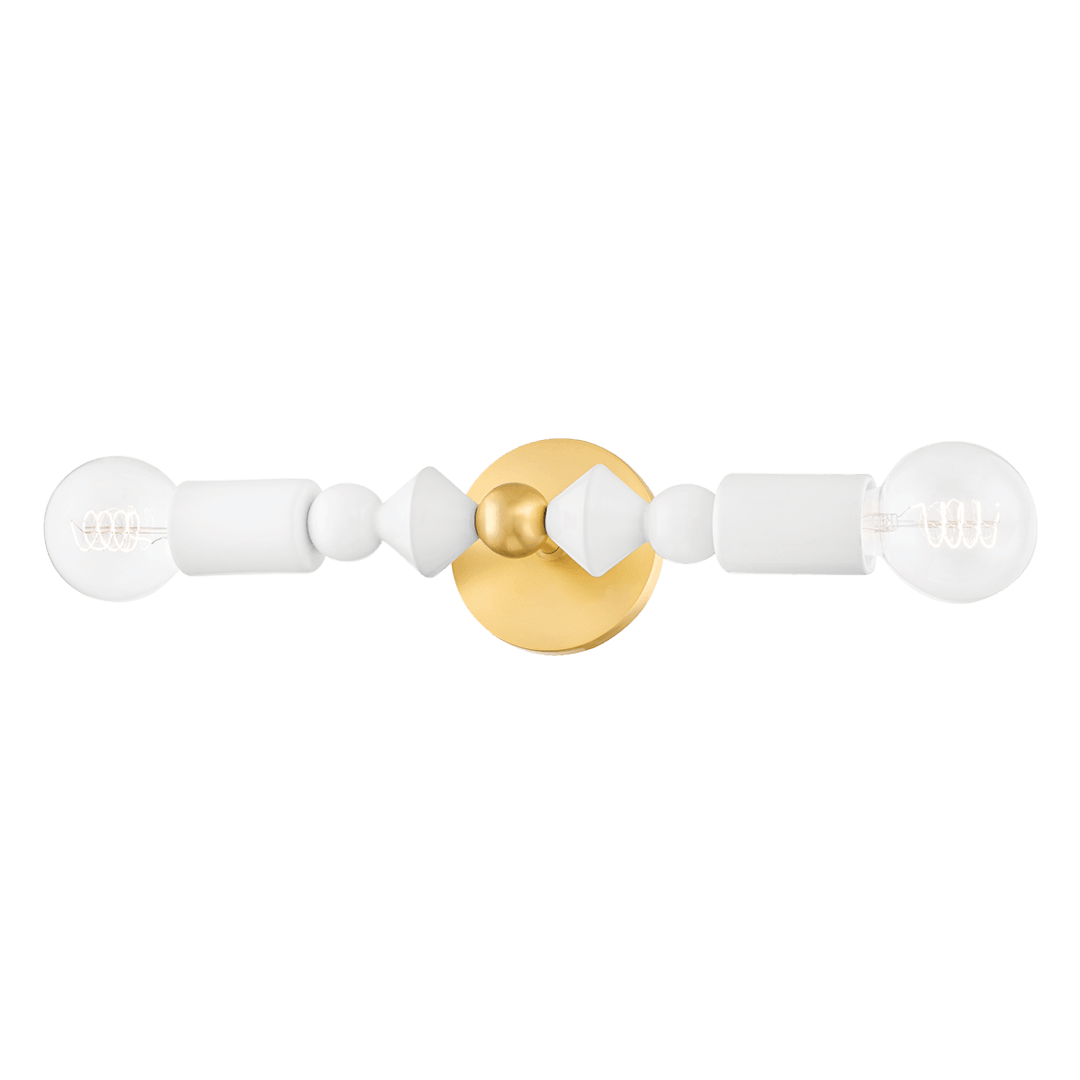 Aged Brass Arm with Glossy Ceramic Baubles Wall Sconce - LV LIGHTING