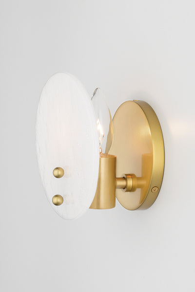 Steel Frame with White Candy Glass Shade Wall Sconce
