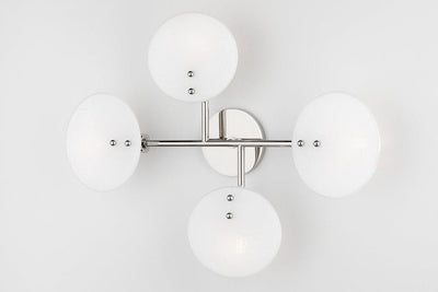 Steel Arm with White Candy Glass Shade Wall Sconce - LV LIGHTING