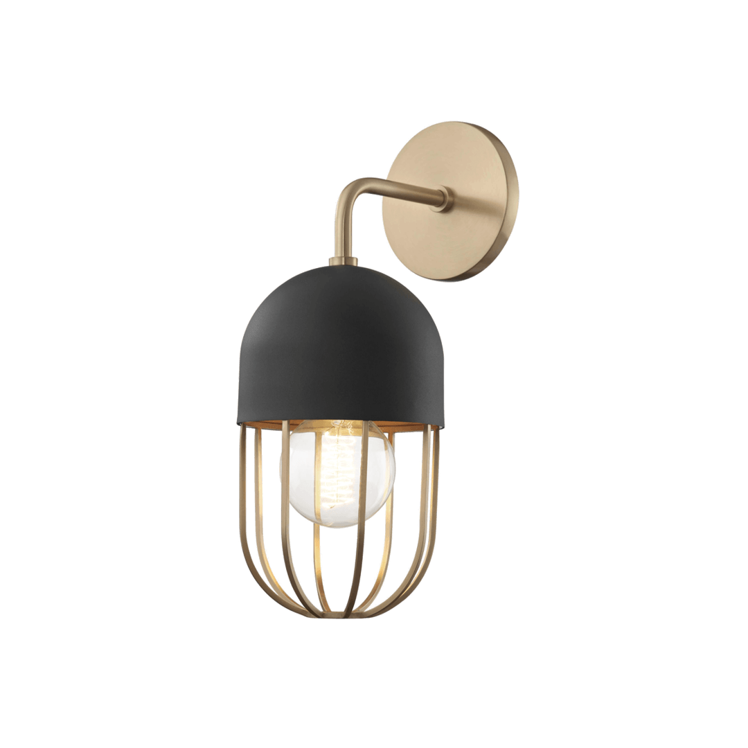 Steel Arm and Open Air Caged Shade Wall Sconce - LV LIGHTING