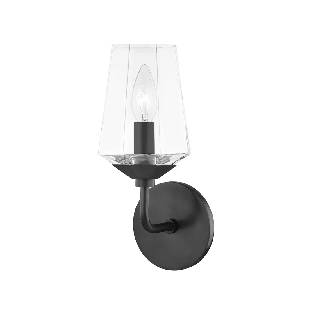 Steel Arm and Frame with Clear Glass Shade Wall Sconce - LV LIGHTING