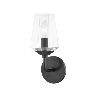 Steel Arm and Frame with Clear Glass Shade Wall Sconce - LV LIGHTING