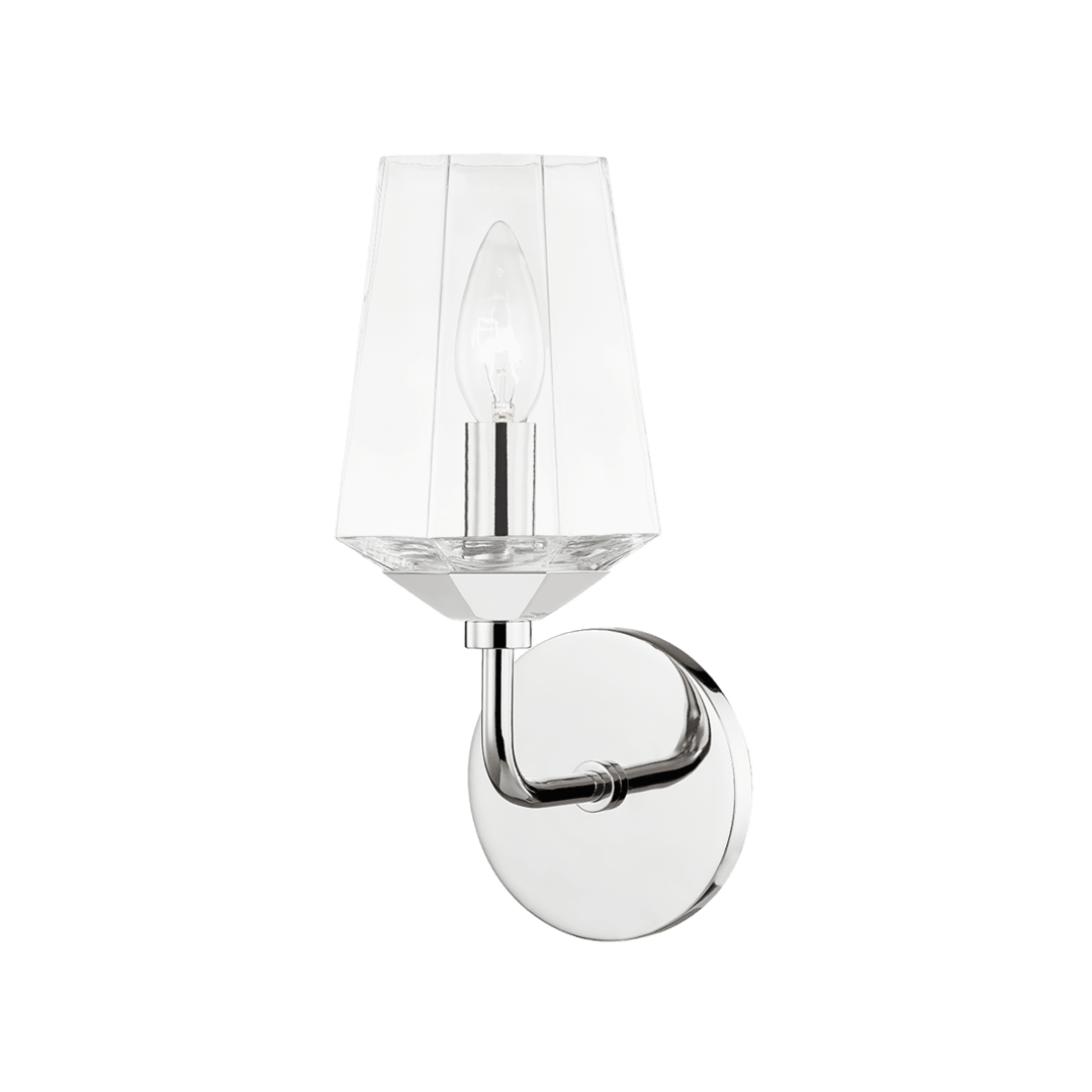 Steel Arm and Frame with Clear Glass Shade Wall Sconce - LV LIGHTING